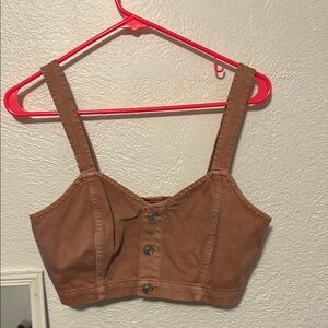 American Eagle Outfitters Brown Crop Top